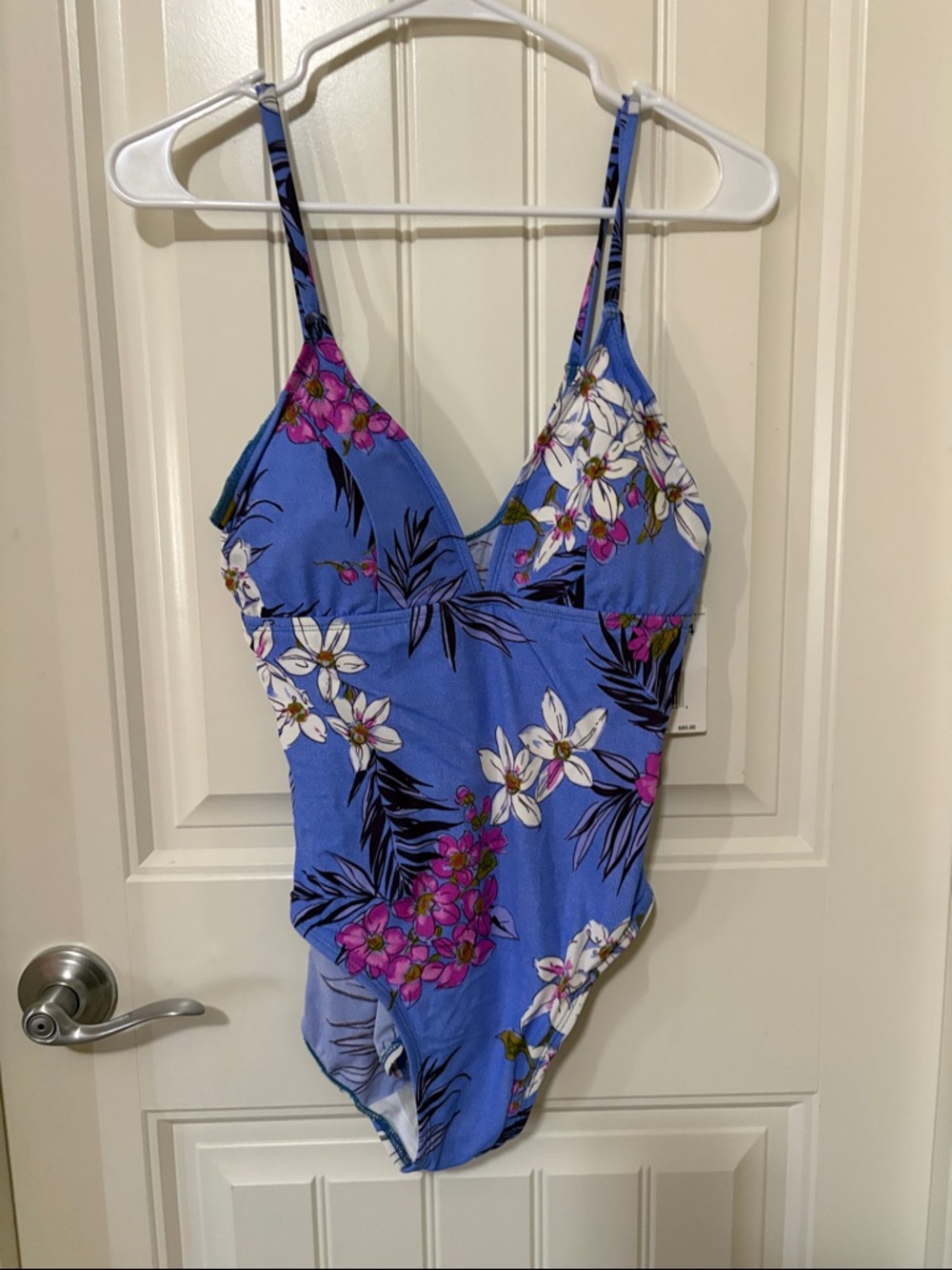 NWT Liz Claiborne Blue Floral One-Piece Swimsuit
